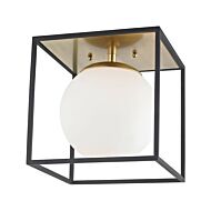Mitzi Aira Ceiling Light in Aged Brass and Black