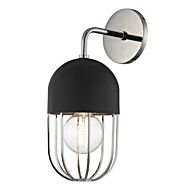 Mitzi Haley 14 Inch Wall Sconce in Polished Nickel and Black