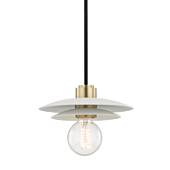 Mitzi Milla 1-Light Small Pendant in Aged Brass With Soft Off White