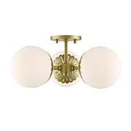 Mitzi Paige 3 Light Ceiling Light in Aged Brass