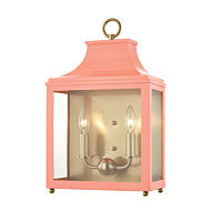Mitzi Leigh 2 Light 19 Inch Wall Sconce in Aged Brass and Pink