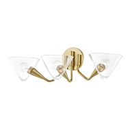 Mitzi Isabella 3 Light 7 Inch Wall Sconce in Aged Brass