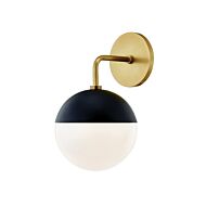 Mitzi Renee 12 Inch Wall Sconce in Aged Brass and Black