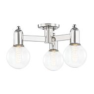 Mitzi Bryce 3 Light Ceiling Light in Polished Nickel