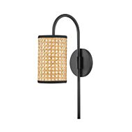 Dolores 1-Light Wall Sconce in Soft Black