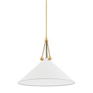 Kalea 1-Light Pendant in Aged Brass with Soft White