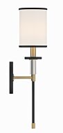 Hatfield 1-Light Wall Mount in Forge Black with Vibrant Gold