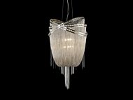 Wilshire Blvd 4-Light Chandelier in Polish Nickel with Crystal