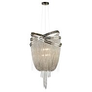 Wilshire Blvd 6-Light Chandelier in Polish Nickel with Crystal