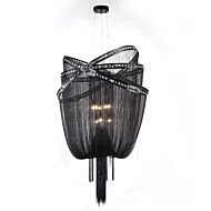 Wilshire Blvd 9-Light Chandelier in Black Chrome with Smoke Crystal