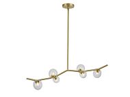 Hampton 6-Light Chandelier in Brushed Brass With Clear Glass