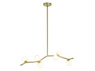 Hampton 6-Light Chandelier in Brushed Brass With White Glass