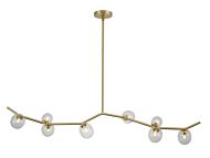Hampton 8-Light Chandelier in Brushed Brass With Clear Glass