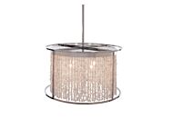 Soho 4-Light Chandelier in Polished Nickel Silver With Moon Rock Gem Nuggets