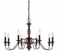 Quoizel Holbrook 8 Light 20 Inch Traditional Chandelier in Tuscan Brown