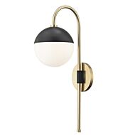 Mitzi Renee 20 Inch Wall Sconce in Aged Brass and Black
