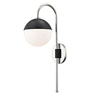 Mitzi Renee 20 Inch Wall Sconce in Polished Nickel and Black