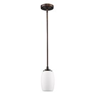 Sophia 1-Light Oil-Rubbed Bronze Pendant With Frosted Glass Shade