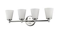 Conti 4-Light Polished Nickel Sconce With Etched Glass Shades
