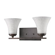 Union 2-Light Oil-Rubbed Bronze Vanity Light With Frosted Glass Shades