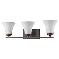 Union 3-Light Oil-Rubbed Bronze Vanity Light With Frosted Glass Shades