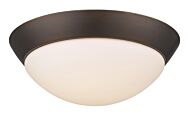 14-Watt Oil-Rubbed Bronze Integrated Led Flush Mount With Frosted Glass