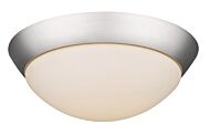 14-Watt Satin Nickel Integrated Led Flush Mount With Frosted Glass