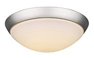 18-Watt Satin Nickel Integrated Led Flush Mount With Frosted Glass