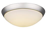 22-Watt Satin Nickel Integrated Led Flush Mount With Frosted Glass