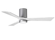 Irene 6-Speed DC 52" Ceiling Fan w/ Integrated Light Kit in Brushed Nickel with Matte White blades