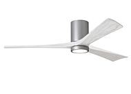 Irene 6-Speed DC 60" Ceiling Fan w/ Integrated Light Kit in Brushed Nickel with Matte White blades