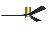 Irene 6-Speed DC 60" Ceiling Fan w/ Integrated Light Kit in Brushed Brass with Matte Black blades