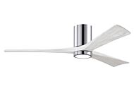 Irene 6-Speed DC 60" Ceiling Fan w/ Integrated Light Kit in Polished Chrome with Matte White blades