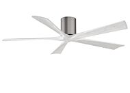 Irene 6-Speed DC 60" Ceiling Fan in Brushed Pewter with Matte White blades
