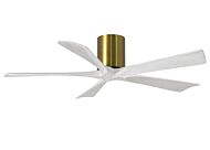 Irene 6-Speed DC 52" Ceiling Fan in Brushed Brass with Matte White blades