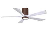 Irene 6-Speed DC 52" Ceiling Fan w/ Integrated Light Kit in Walnut Tone with Matte White blades