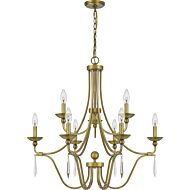 Quoizel Joules 9 Light 31 Inch Traditional Chandelier in Aged Brass