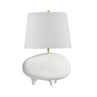 Hudson Valley Tiptoe Table Lamp in Aged Brass and Matte White