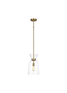 Londyn 1-Light Pendant in Burnished Brass with Clear Glass