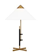 Franklin 1-Light Table Lamp in Burnished Brass with Deep Bronze