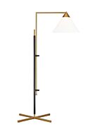Franklin 1-Light Floor Lamp in Burnished Brass with Deep Bronze