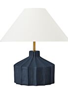 Veneto 1-Light Table Lamp in Matte Medium Blue Wash
