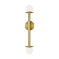 Nodes 2 Light Wall Sconce in Burnished Brass by Kelly Wearstler