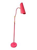Logan 1-Light LED Floor Lamp in Orchid with Satin Brass