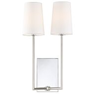 Crystorama Lena 2 Light 18 Inch Wall Sconce in Polished Chrome