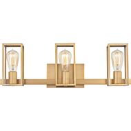 Leighton 3-Light Bathroom Vanity Light in Weathered Brass