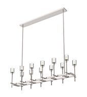 Alora Salita 12 Light Linear Pendant in Polished Nickel And Clear Crystal