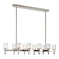 Lucian 10-Light Linear Pendant in Polished Nickel with Clear Crystal