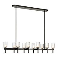 Lucian 10-Light Linear Pendant in Urban Bronze with Clear Crystal