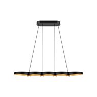 Maestro LED Island Pendant in Black with Gold